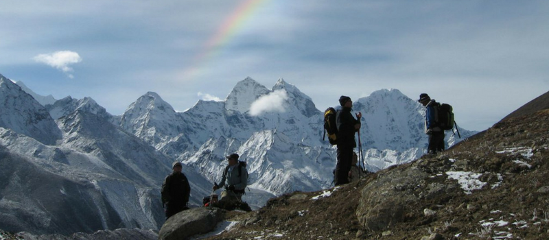 Everest Base Camp - men standing